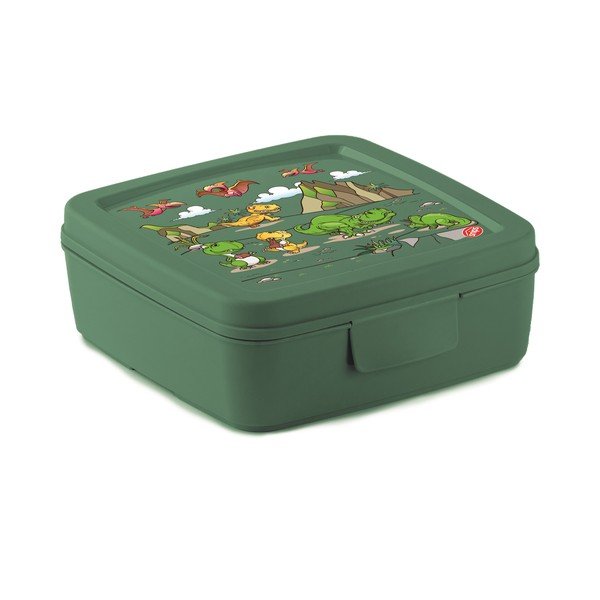 Zelený detský desiatový box Dinosaur – Snips