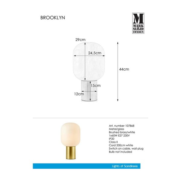 Stolová lampa Markslöjd Brooklyn Brushed Brass-image-3