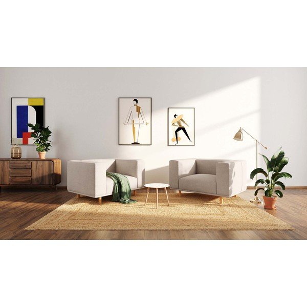 Béžové relaxačné kreslo z textílie bouclé Kukumo – Ame Yens-image-4