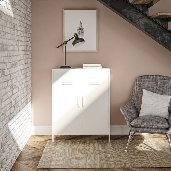 Biela kovová skrinka 40x102x80 cm Mission District – Støraa-image-2