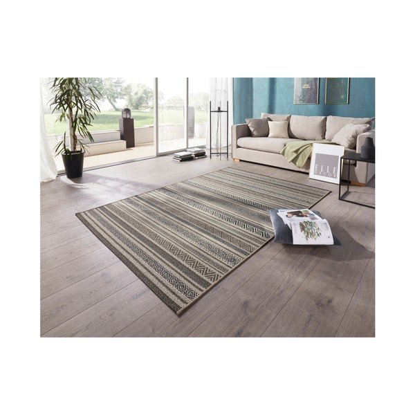 Hnedo-sivý koberec vhodný aj do exteriéru Elle Decoration Bloom Rodez, 80 × 150 cm-image-1