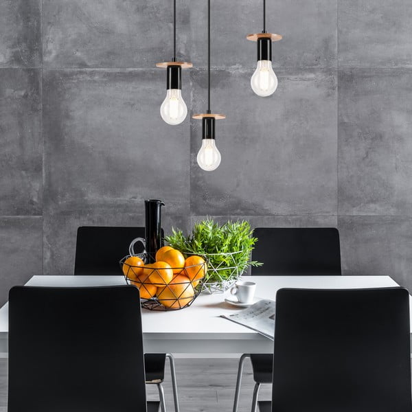 Čierne závesné svietidlo Angelina – LAMKUR-image-2