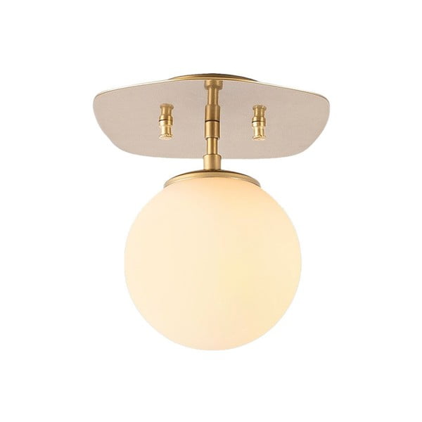 Stropné svietidlo v zlatej farbe so skleneným tienidlom 20x25 cm Well – Opviq lights