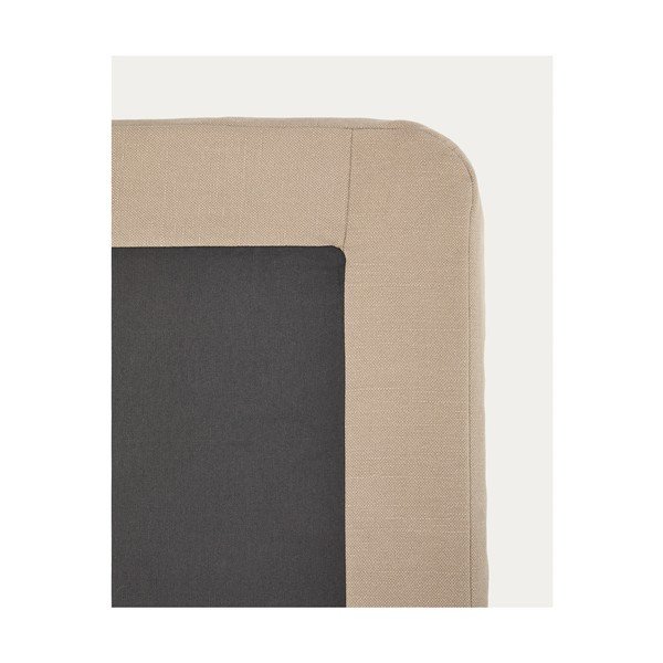 Taupe čalúnená jednolôžková posteľ bez čela 90x200 cm Jaira – Kave Home-image-4