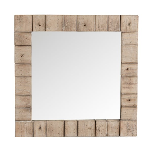 Zrkadlo s dreveným rámom J-Line Prata, 70 x 70 cm
