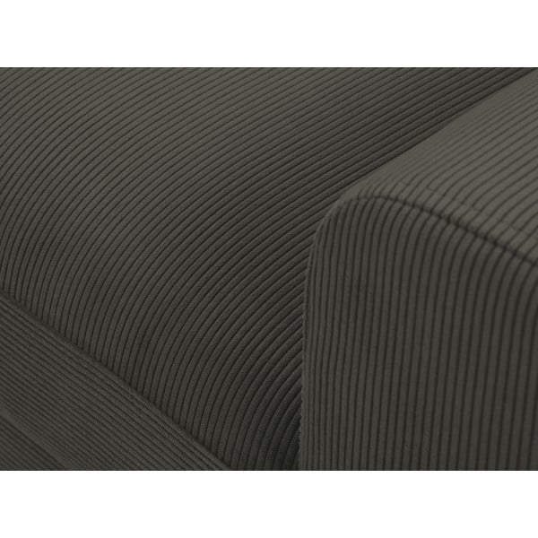 Čierna menčestrová rozkladacia rohová pohovka Micadoni Home Moghan, ľavý roh-image-1