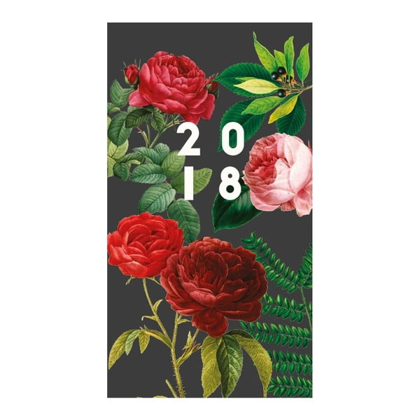 Úzky diár na rok 2018 Portico Designs Roses, A5
