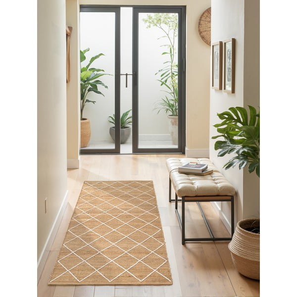 Ručne tkaný jutový behúň v prírodnej farbe 80x200 cm Kunu – Hanse Home-image-3