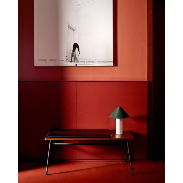 Čierna/hnedá lavica z imitácie kože Carabel – Kave Home-image-1