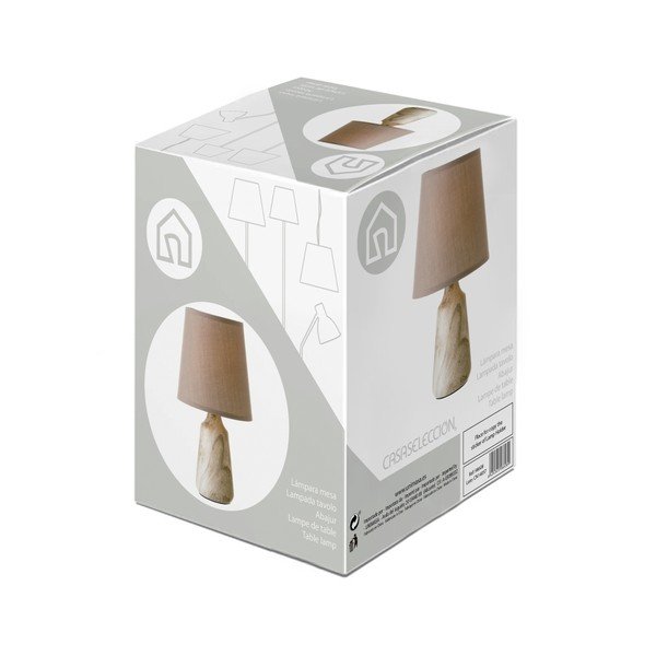 Béžová keramická stolová lampa s textilným tienidlom (výška 28 cm) – Casa Selección-image-4