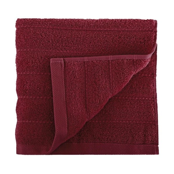 Tmavočervený uterák z česanej bavlny Pierre, 50 × 90 cm