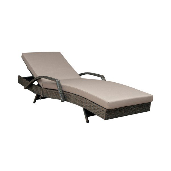 Hnedo-béžové záhradné ležadlo z umelého ratanu Redondo – Unique Furniture