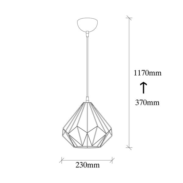 Čierne závesné svietidlo ø 23 cm Diamond – Opviq lights-image-4