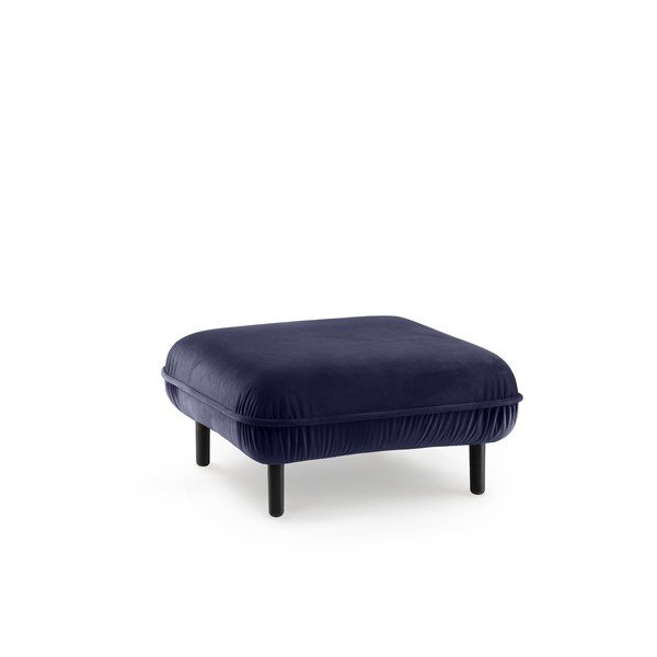 Tmavomodrá zamatová podnožka EMKO Bean-image-2