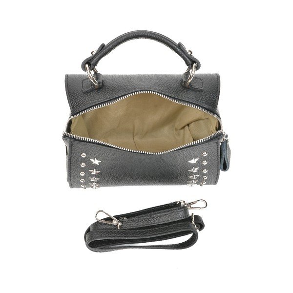 Čierna kožená kabelka Mangotti Bags Chiara-image-4