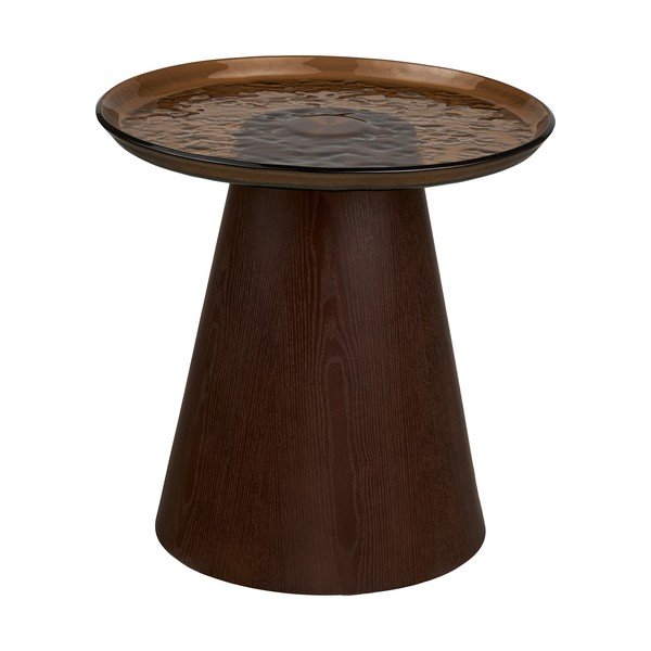 Okrúhly odkladací stolík so sklenenou doskou ø 50 cm Orvieto – House Nordic