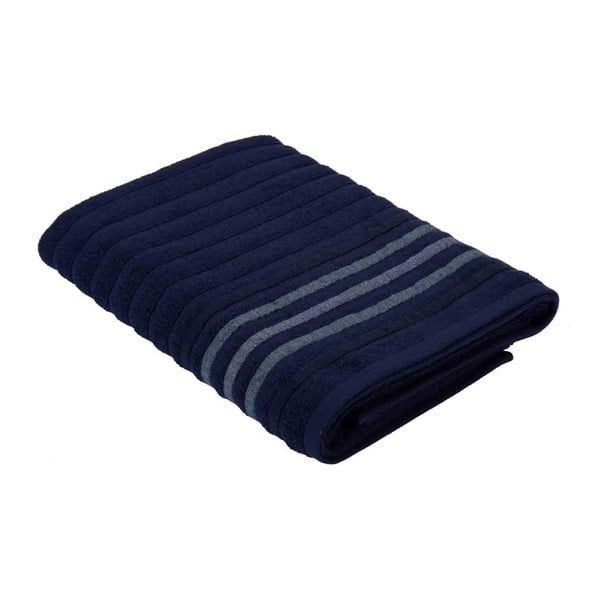 Tmavomodrý uterák z bavlny Bella Maison Stripe, 30 × 50 cm