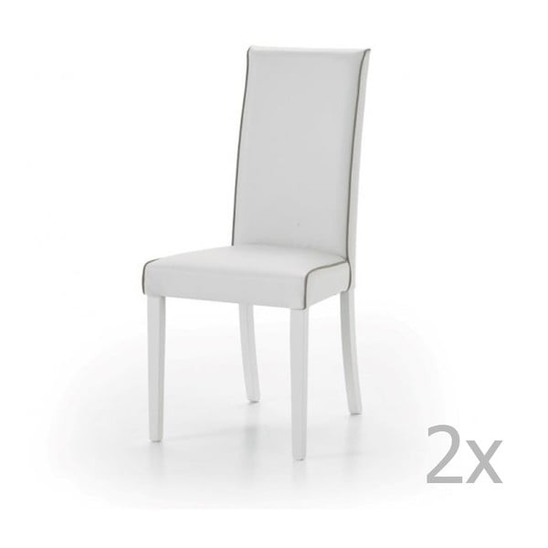 Sada 2 bielych drevených stoličiek Castagnetti Ecco
