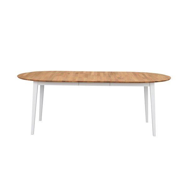 Oválny dubový rozkladací jedálenský stôl s bielymi nohami Rowico Mimi, 170 x 105 cm-image-3