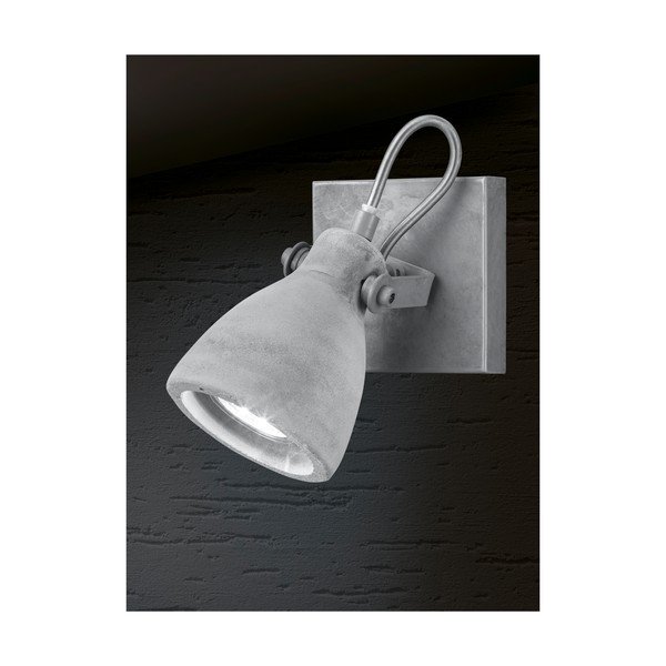 Sivé nástenné svietidlo Trio Concrete, dĺžka 10 cm-image-1