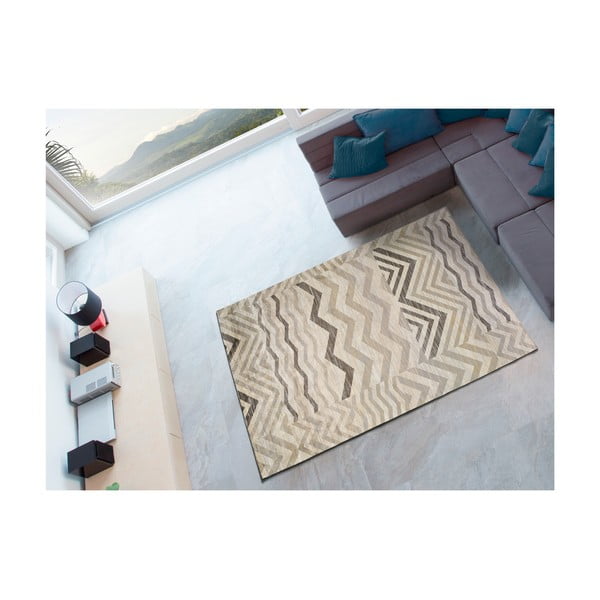 Sivý koberec z viskózy Universal Belga Zig Zag, 70 x 110 cm-image-2