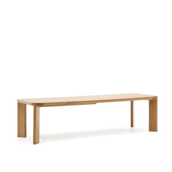 Rozkladací jedálenský stôl s prídavnou doskou s doskou v dubovom dekore 100x240 cm Jondal – Kave Home-image-4