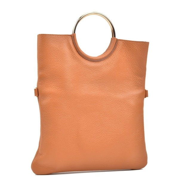 Koňakovohnedá kožená kabelka Luisa Vannini Pergon Cross-image-1