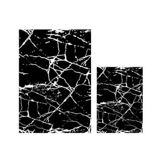 Súprava 2 čierno-bielych kúpeľňových predložiek Mila Home Marble