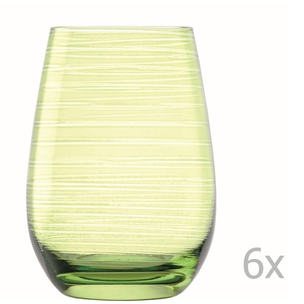 Sada 6 zelených pohárov Stölzle Lausitz Twister, 465 ml
