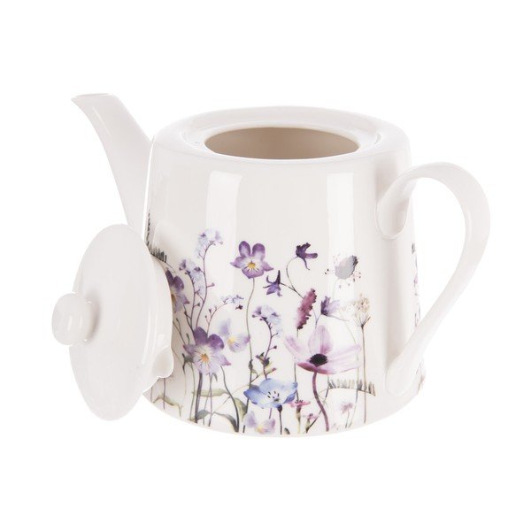 Biela/fialová porcelánová kanvica na čaj 1 l Louka – Orion-image-2