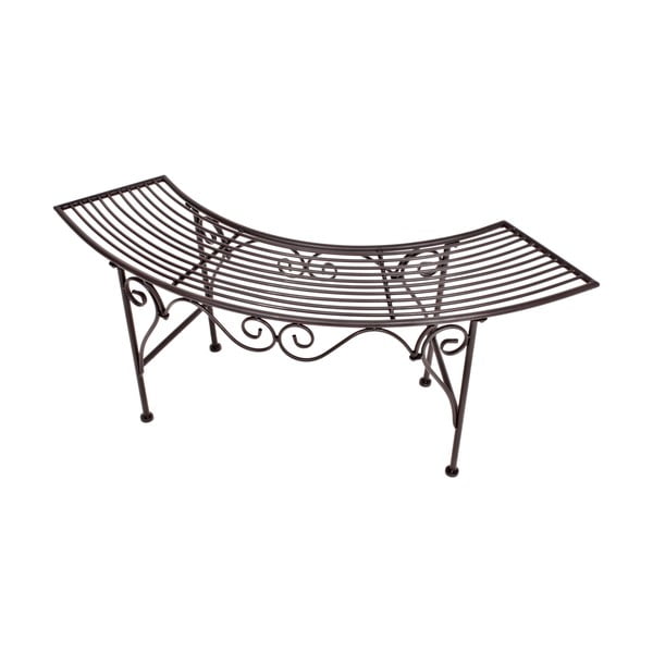 Čierno-tmavohnedá kovová záhradná lavica Fuego – Garden Pleasure-image-2