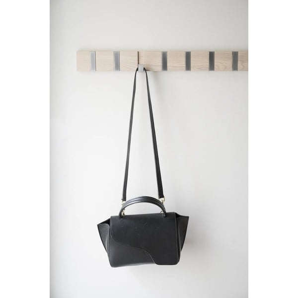 Čierny nástenný vešiak z dubového dreva Confetti – Rowico-image-2