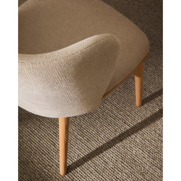 Béžové čalúnené jedálenské kreslo Ciselia – Kave Home-image-2