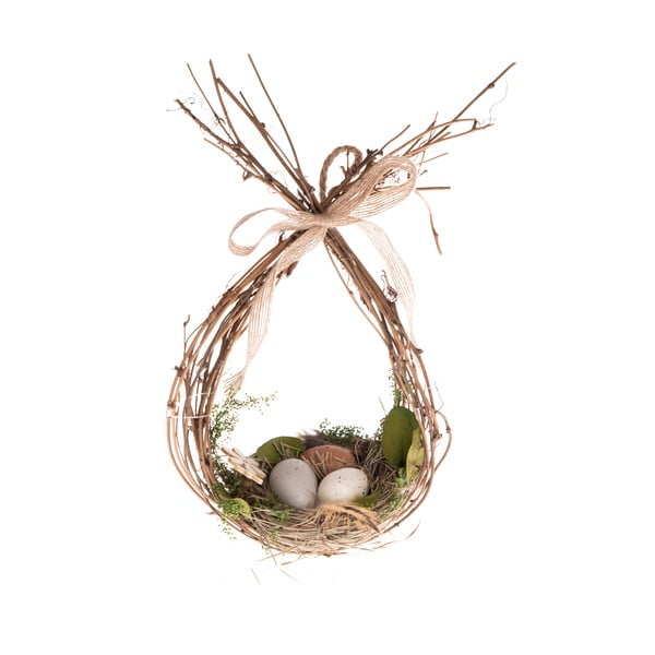 Prútená dekorácia v tvare hniezda Dakls, výška 31 cm