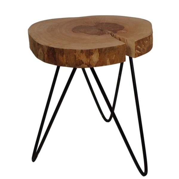 Odkladací stolík s doskou z dubového dreva HSM Collection Roxy, výška 52 cm