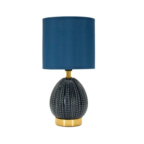 Modrá keramická stolová lampa s textilným tienidlom (výška  30,5 cm) Flavi – Mauro Ferretti