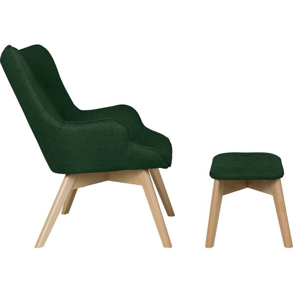 Tmavozelené kreslo s podnožkou Niko – Ropez-image-3