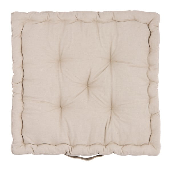 Béžový vankúšik na sedenie z bavlny s penovou výplňou Clayre & Eef Dots, 40 × 40 cm