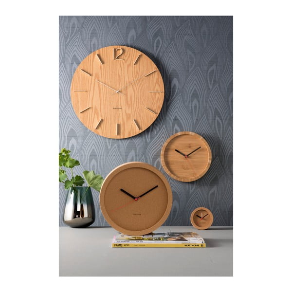 Hnedé nástenné bambusové hodiny Karlsson Tom, ⌀ 26 cm-image-2