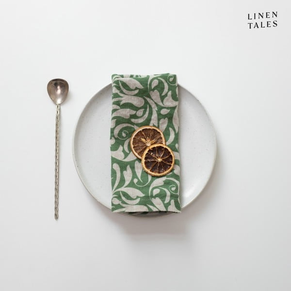Ľanový obrúsok 40x40 cm Evergreen Damask – Linen Tales-image-2