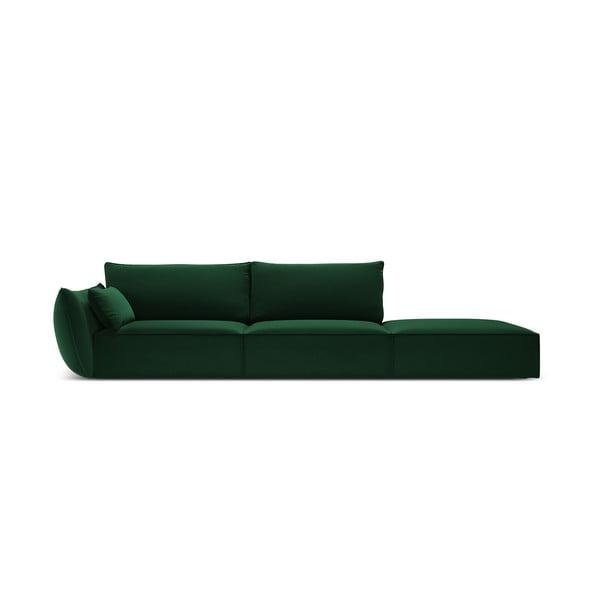Tmavozelená zamatová pohovka ľavý roh 264 cm Vanda – Mazzini Sofas