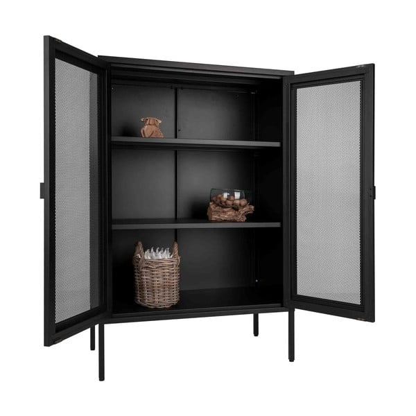 Čierna kovová vitrína 80x120 cm Melbourne – House Nordic-image-3