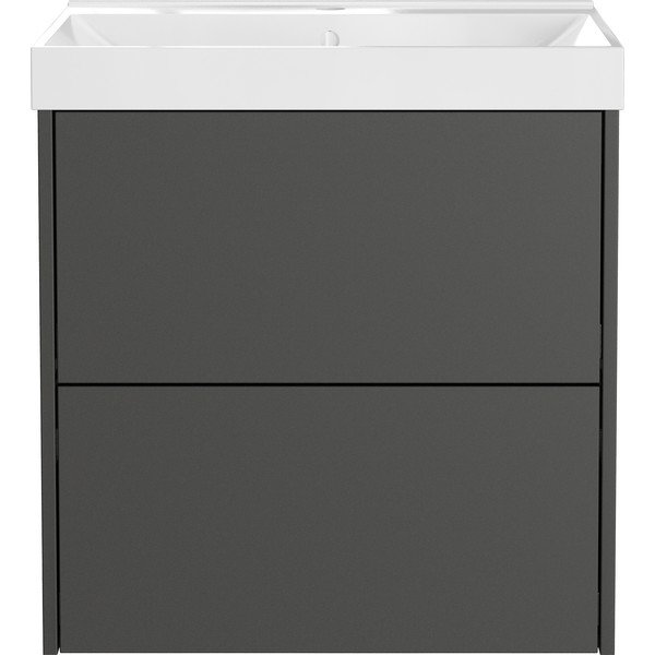 Antracitová matná závesná skrinka pod umývadlo 61x65 cm Bodera – Germania-image-3