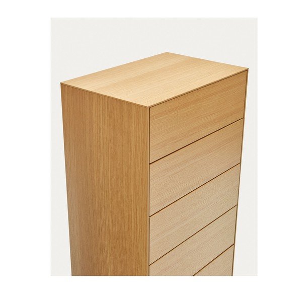 Vysoká komoda v dekore duba v prírodnej farbe 60x114 cm Vedrana – Kave Home-image-3