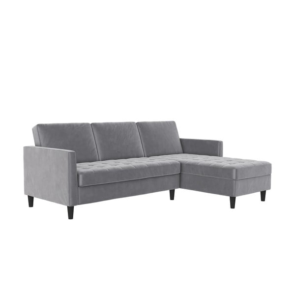 Svetlosivá zamatová rohová pohovka Presley – Støraa