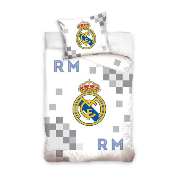 Detské bavlnené obliečky na jednolôžko CARBOTEX Real Madrid Club I, 160 × 200 cm