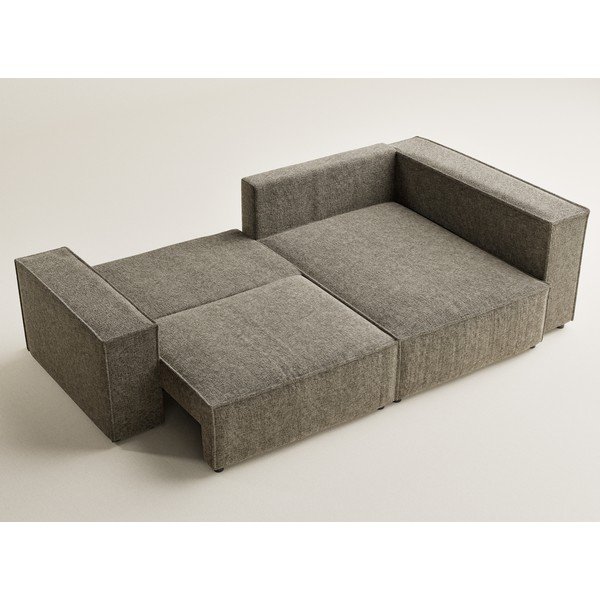 Hnedá ženilková rozkladacia/s úložným priestorom rohová pohovka (pravý roh/do L) Tonga – Maison de Rêve-image-3