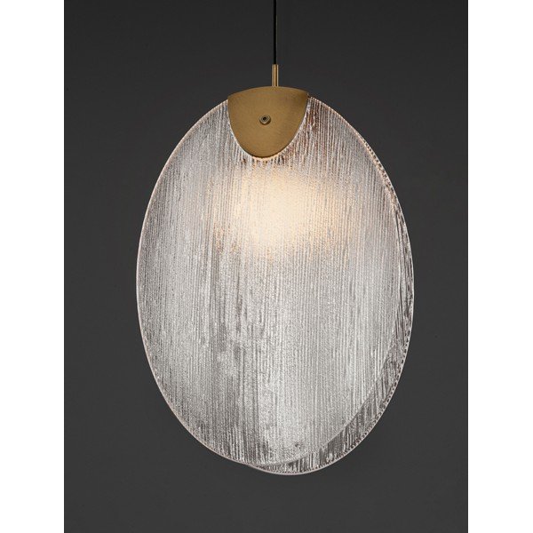 Oceľové LED závesné svietidlo v mosadznej farbe so skleneným tienidlom Shelina – Nova Luce-image-4
