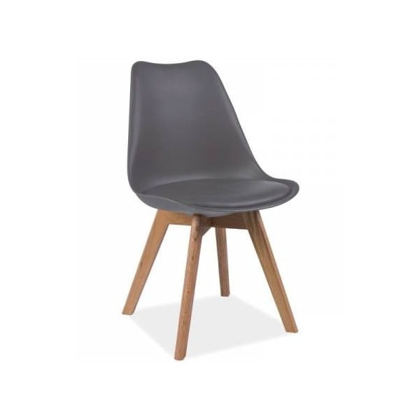 Sivá stolička s dubovými nohami Signal Kris