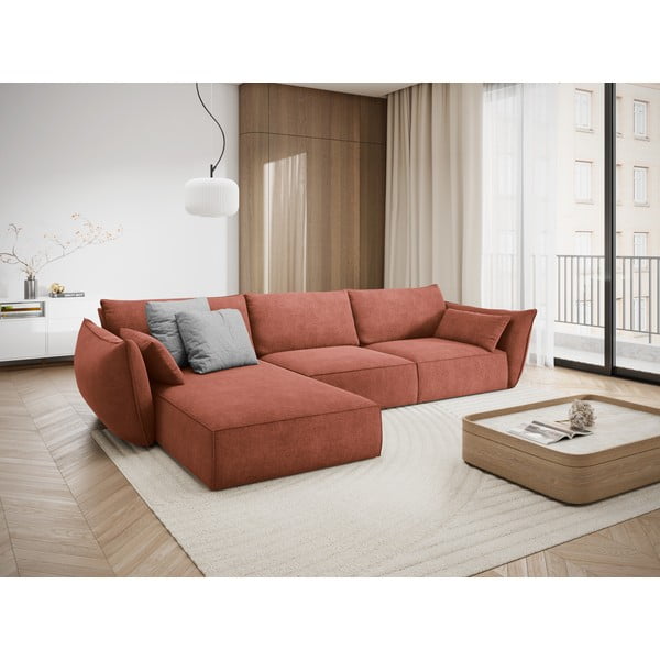 Červená rohová pohovka (ľavý roh) Vanda - Mazzini Sofas-image-1